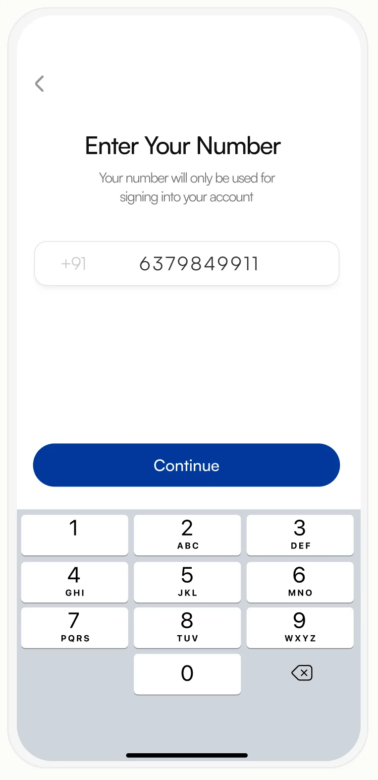 Sign-In using number
